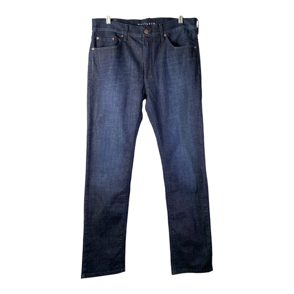 Mott & Bow Jeans Womens Sz 33W X 30L Blue Denim Dark‎ Wash Slim Cut Cotton $129